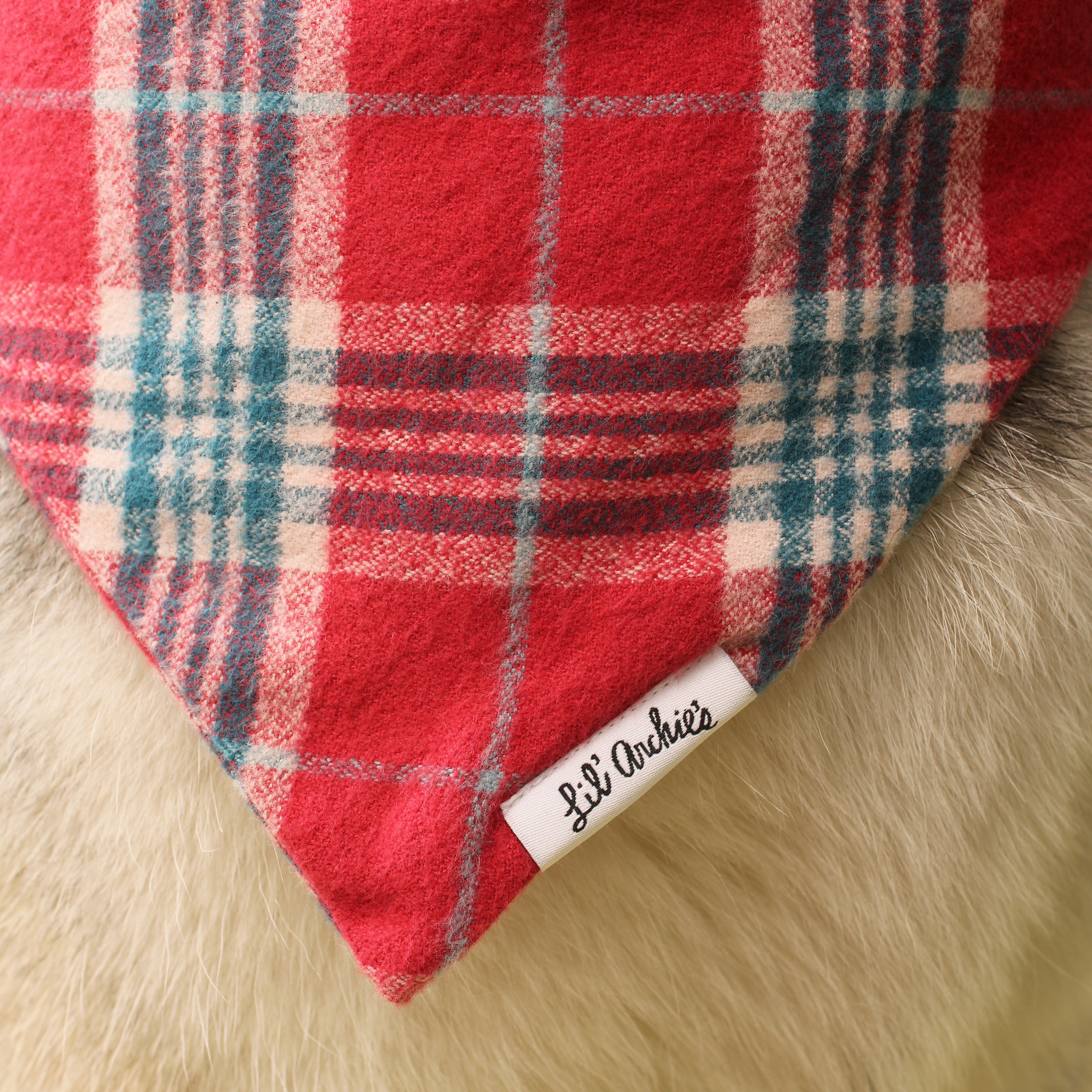 Winterberry Plaid Flannel - Dog Bandana