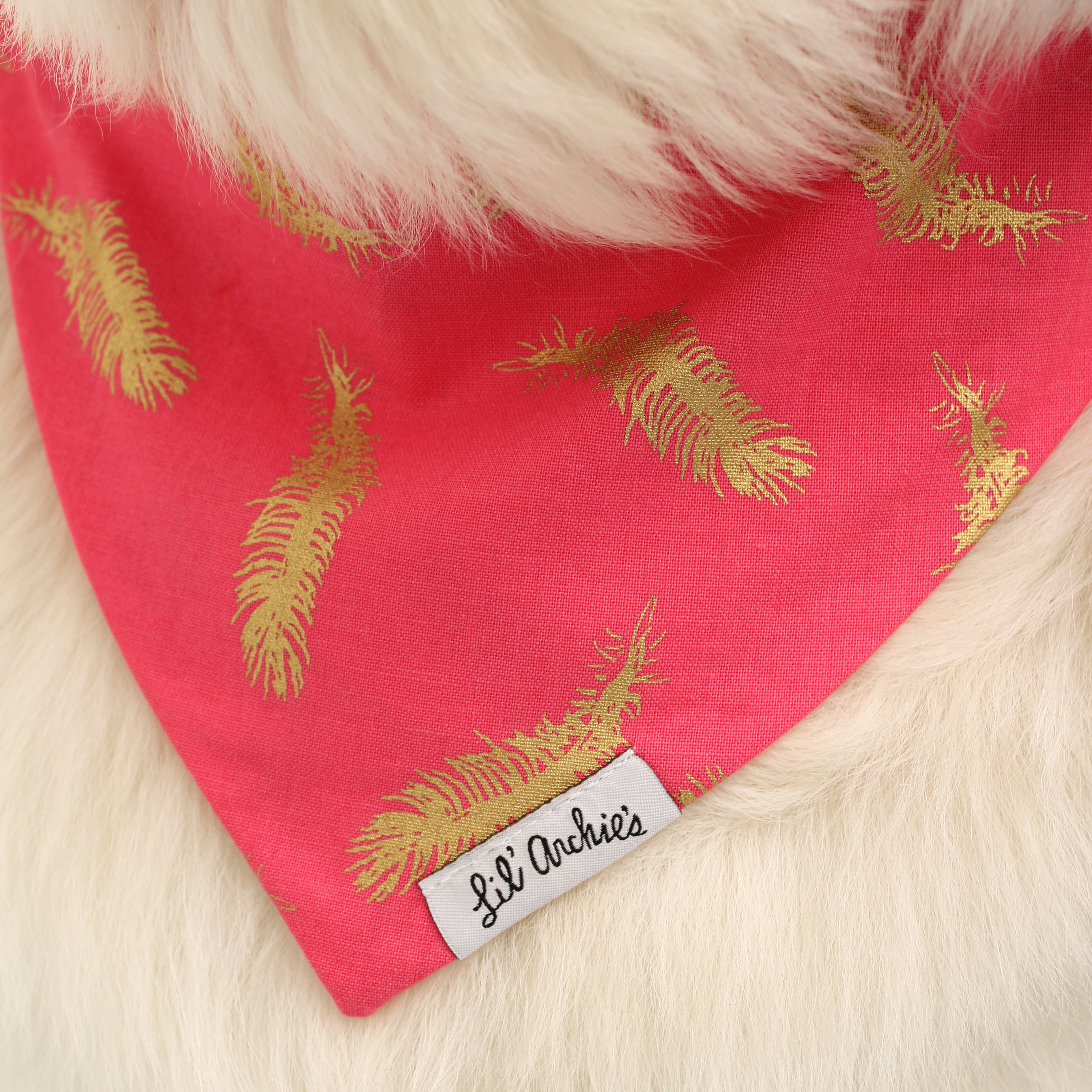 Gold Feather Diva- Dog Bandana