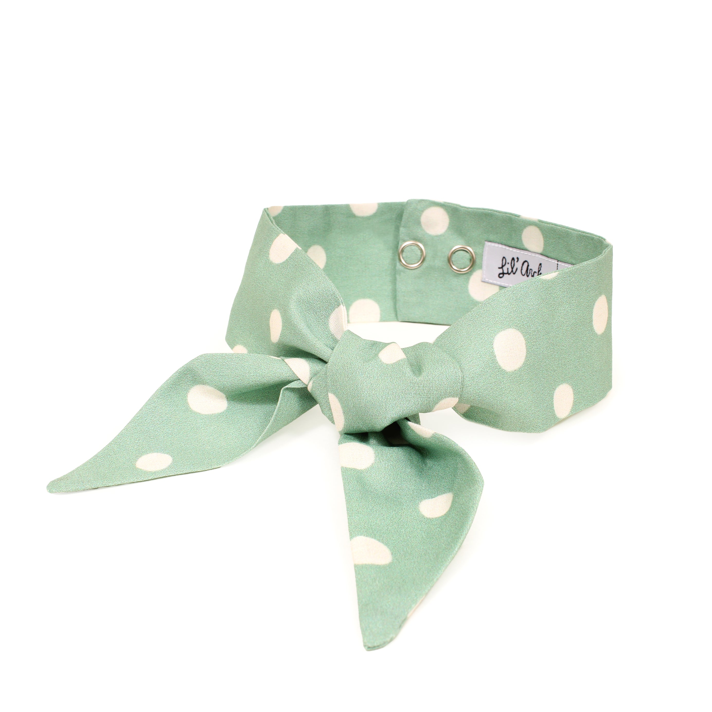 Seafoam Dot - Frenchie Twist Dog Necktie